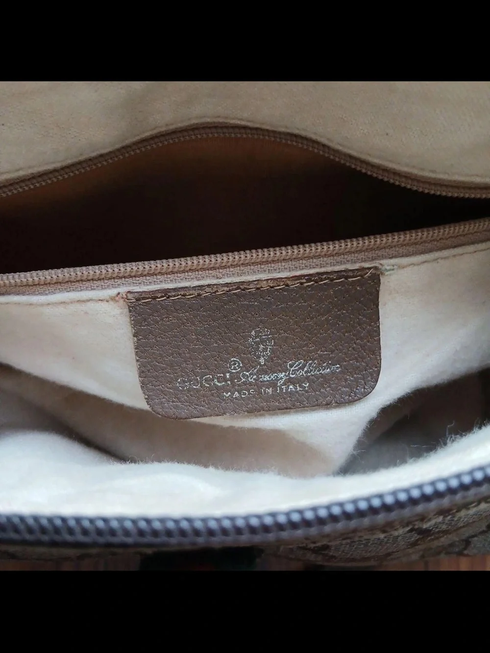 Gucci Brown Monogram Shoulder Bag with Green-Red Web Accent